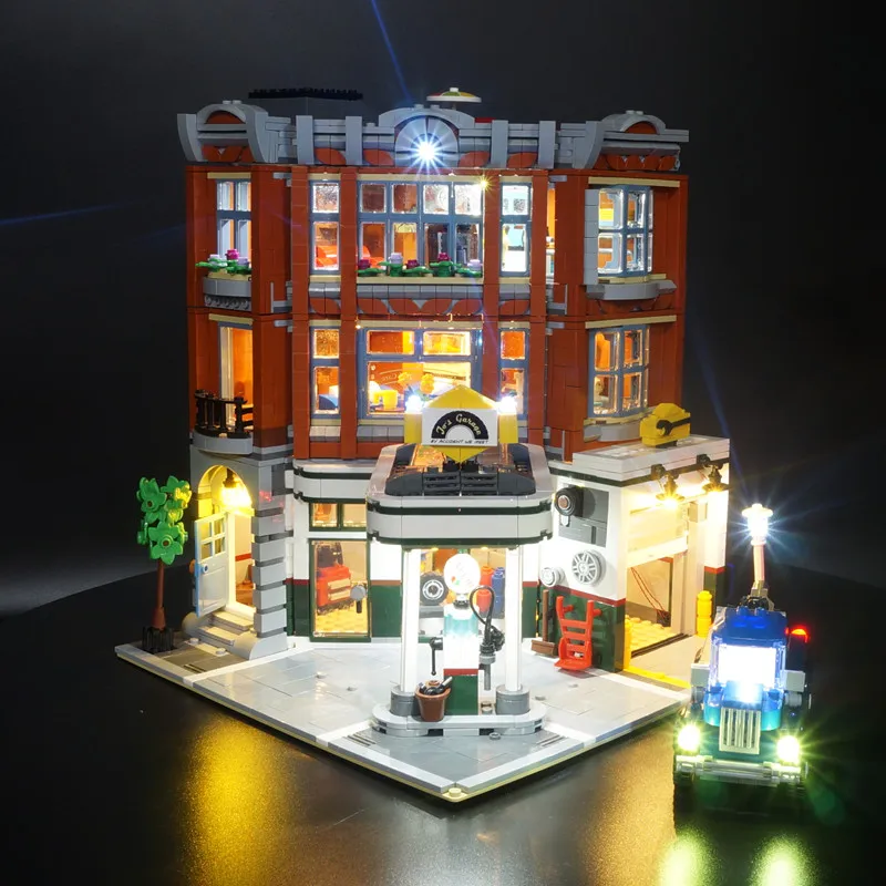 Baratos Kit de luz led Kyglaring para el modelo de bloques de construcción de la estación de reparación de coches de garaje de esquina de 10264