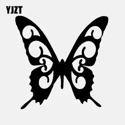 YJZT 14,8 см * 14,9 см автомобилей Стикеры Красота бабочка виниловые декоративные наклейки черный/серебристый C24-0275