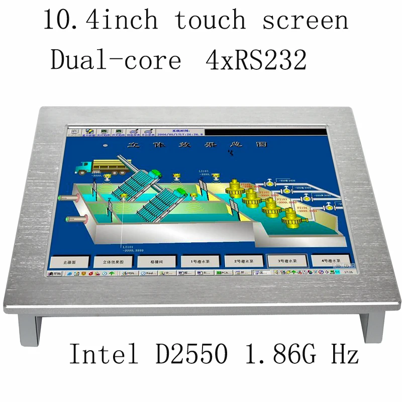 

Fanless 10.4 inch touch screen industrial panel pc with intel atom N2800 CPU onboard support windows10 Os