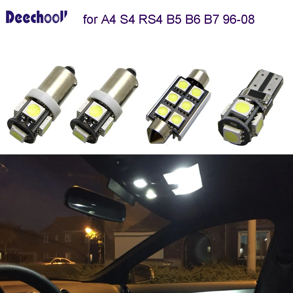 deechooll 22x LED Bulbs for Car Audi A4 B5 B6 B7 96-08,Canbus Auto Interior Light Bulb for Audi S4 RS4 B5 B6 B7 Dome Lights Lamp