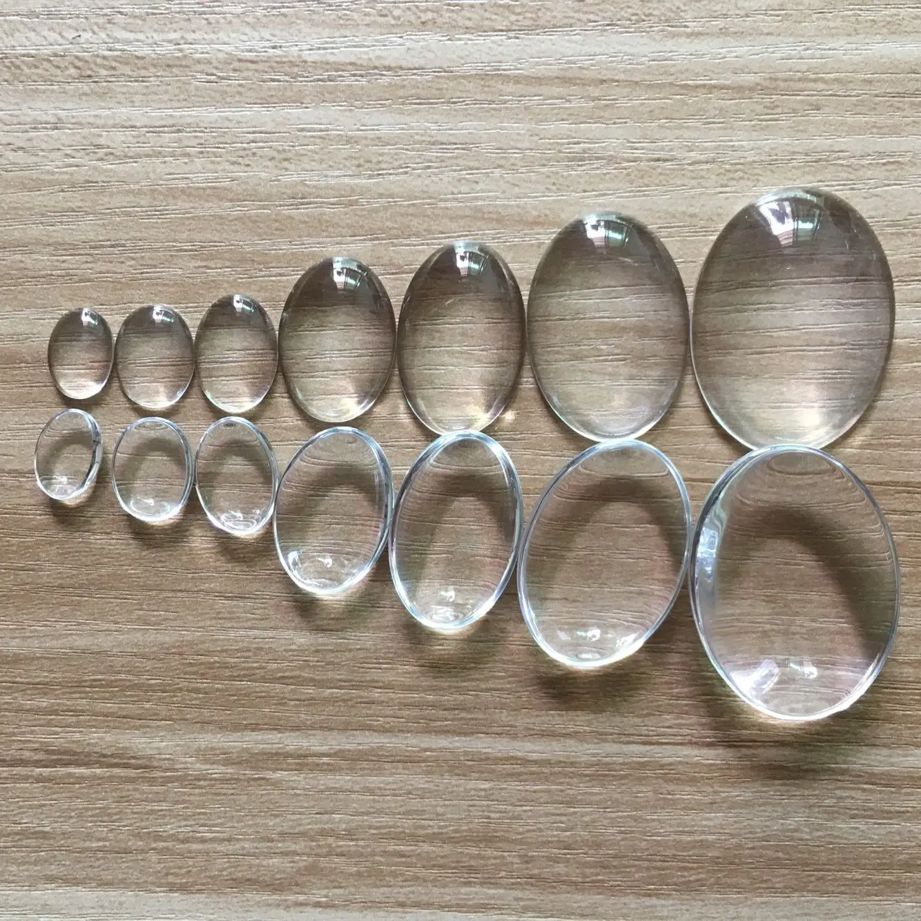 

Oval Flat Back Tranparent Clear Glass Cabochon Crystal Domed Magnifying for Diy Charm Pendant Jewelry Making