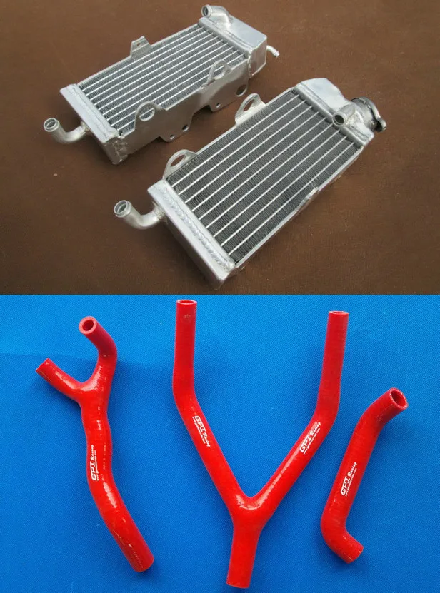 RED Алюминий радиатор+ силикон у шланг для Yamaha YZ125 YZ 125 1984 1985 84 85 - Цвет: RED