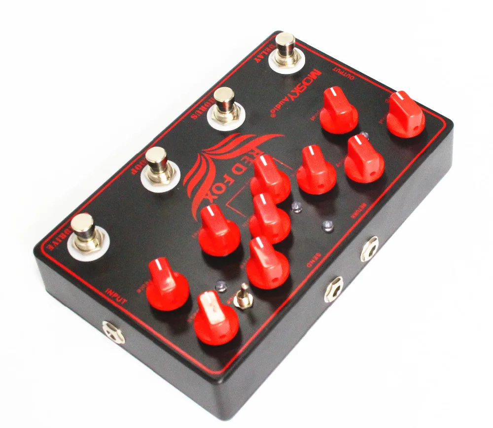 MOSKYAUDIO RED FOX Overdrive, LOOP, Chorus, Delay 4 педали эффектов в 1 блоке педаль эффектов для гитары мультиэффект педаль