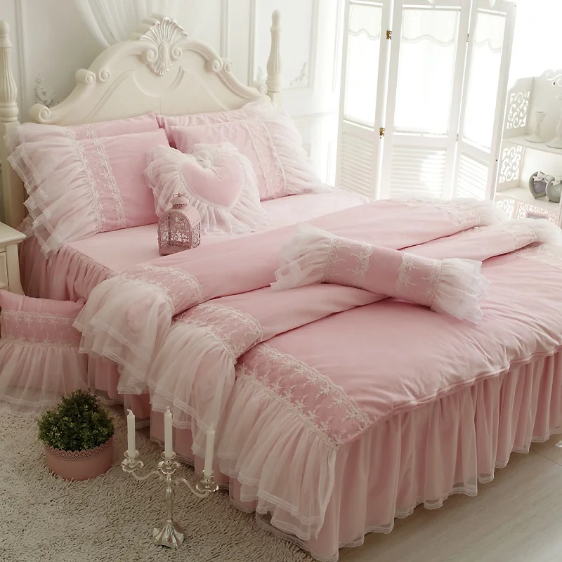 Winter Suit Coral Velvet Duvet Cover Set Thickening Princess Candy