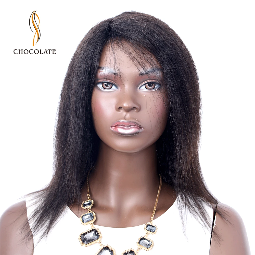 

Kinky Straight Wig Glueless Lace Hairline Human Hair Wigs Remy Brazilian Long Yaki Human Hair 150% Lace Front Wigs For Women