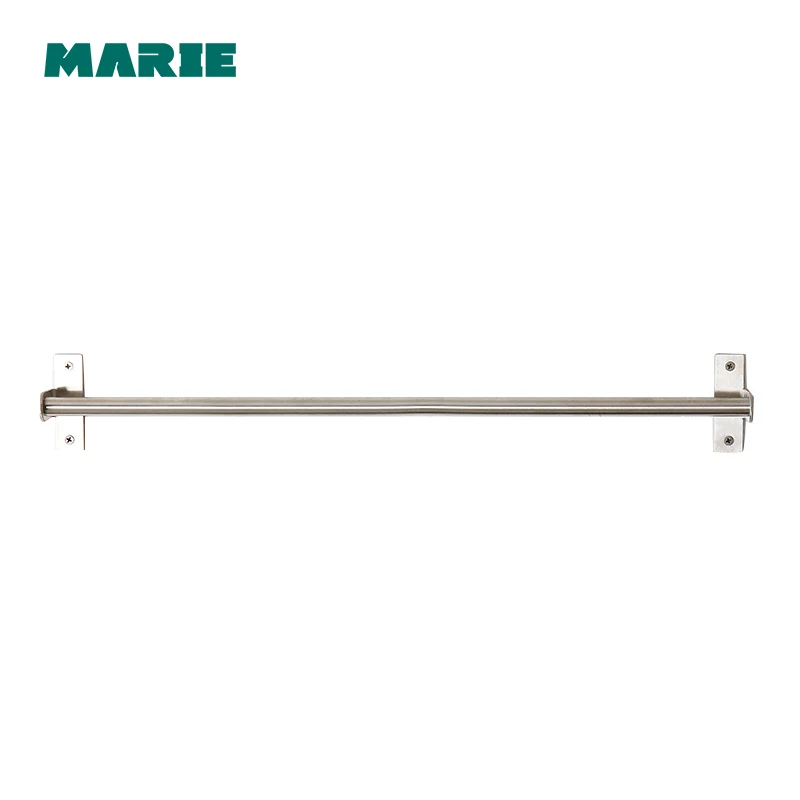 European black silver towel rack pole antique bathroom towel hang stainless steel bathroom towel lever punch