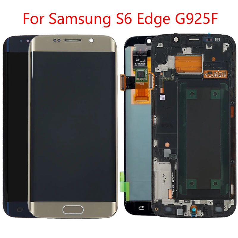 

5.1Inch Super AMOLED For Samsung Galaxy S6 Edge LCD Display Touch Screen Frame For Galaxy S6 Edge G925F LCD Digitizer Assembly