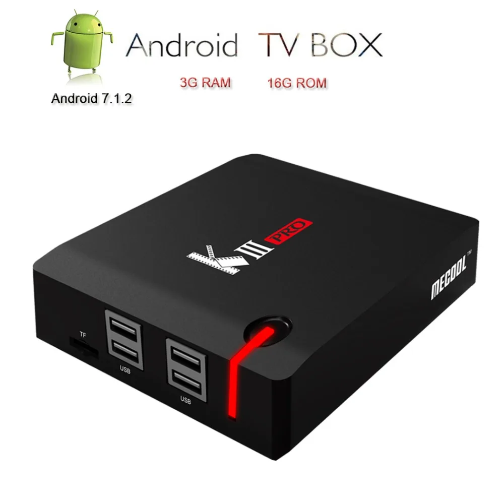 Mecool Android 7.1 TV Box KIII PRO Set Top Box 4K WiFi 2.4G/5G 3GB 16GB DVB S2/T2/C Decoder