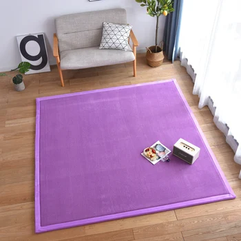 

New Arrival Japanese tatami carpet home bedroom mat non-slip crawling rug coral fleece carpet baby bedside Rectangular rug
