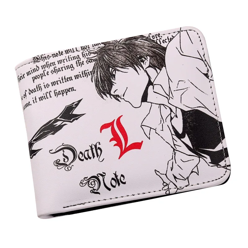 Death Note череп логотип черный Bi-Fold Wallet для Косплэй Аниме Манга кошелек деньги держатель