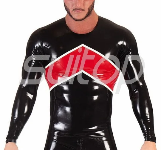 casual latex T-shirt fashion long sleeves Rubber Tees casual latex T-shirt fashion long sleeves Rubber Tees