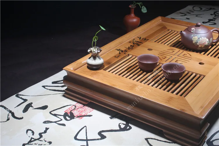 Смешанная партия высококачественный бамбуковый чайный поднос благоприятный 50*36*8 кунг-фу чай подарок; индивидуальный логотип
