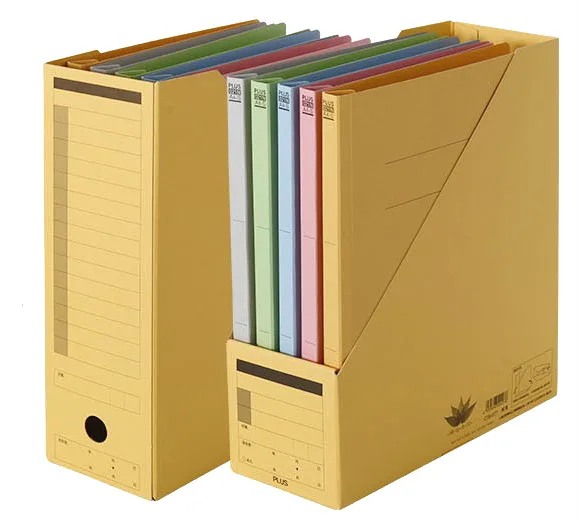 Japan PLUS A4 upright file box FL 052BF recycled paper folder 5colors