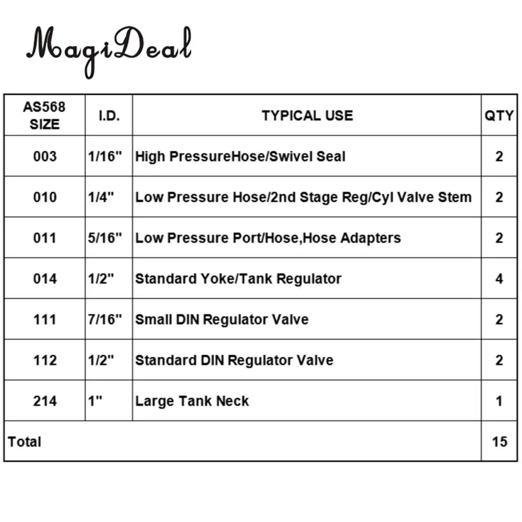 MagiDeal 15 шт./компл. технический дайвинг погружение BCD Танк мощность надувной плавучий ремонт уплотнительное кольцо комплект