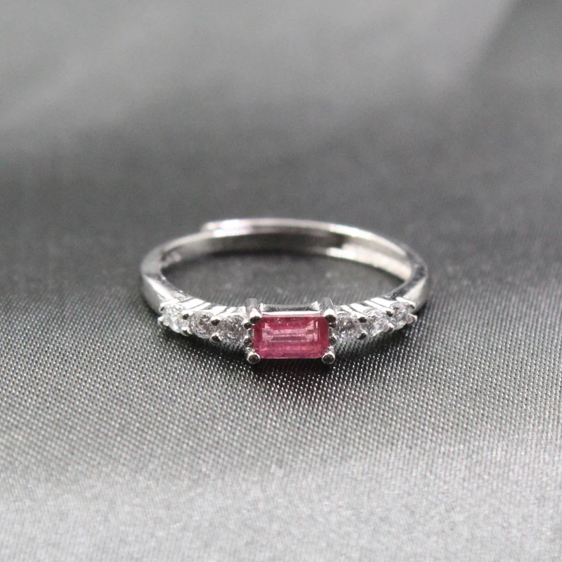 Ювелирные изделия colife натуральный розовый турмалин кольцо 3*5 мм Турмалин серебряное кольцо 925 серебро Турмалин ювелирные украшения, обручальное кольцо для девочек