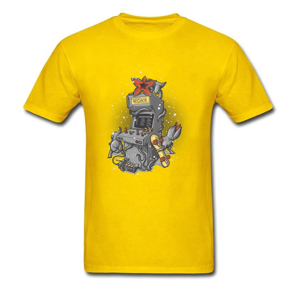 Crew Neck 80s things 10334 100% Cotton Fabric Mens T Shirt Casual Short Sleeve Tops Shirt Family Casual Tee Shirts 80s things 10334 yellow