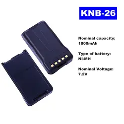 7,2 в 1800 мАч Ni-MH Радио батарея KNB-26 для Kenwood Walkie Talkie TK-2160/2140/3140 TK-3160/3148/3178 двухстороннее радио