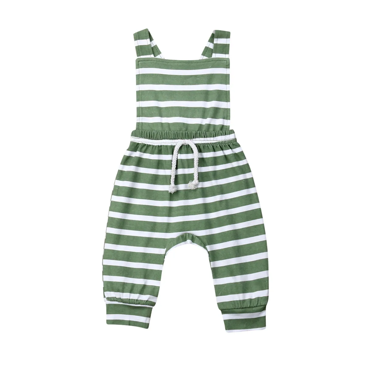 

New Cute Baby Boy Girl Cotton Stripe Clothes Overalls Bodysuits Jumpsuit Sunsuit Casual Outfit