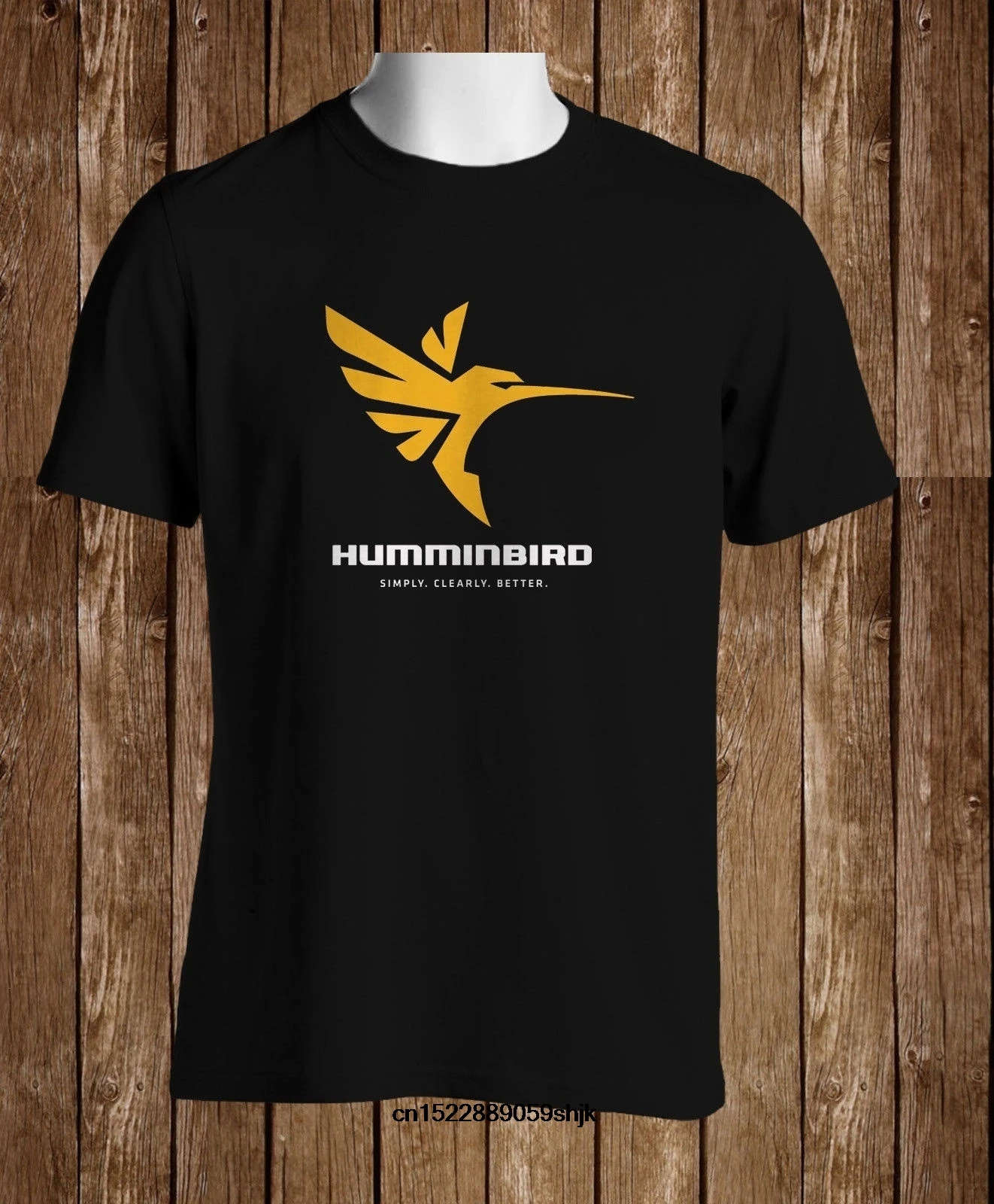 

Fashion Men Cotton T Shirts Humminbird Fish Finder Man Round Neck Tops Black Size S-4XL(1)