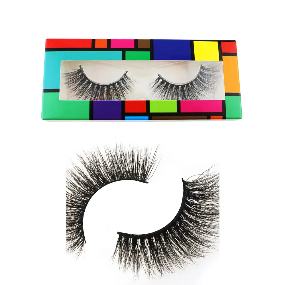 

W 6D-15 mink eyelashes, natural lengthening reusable makeup false eyelashes, wholesale, custom packaging box logo