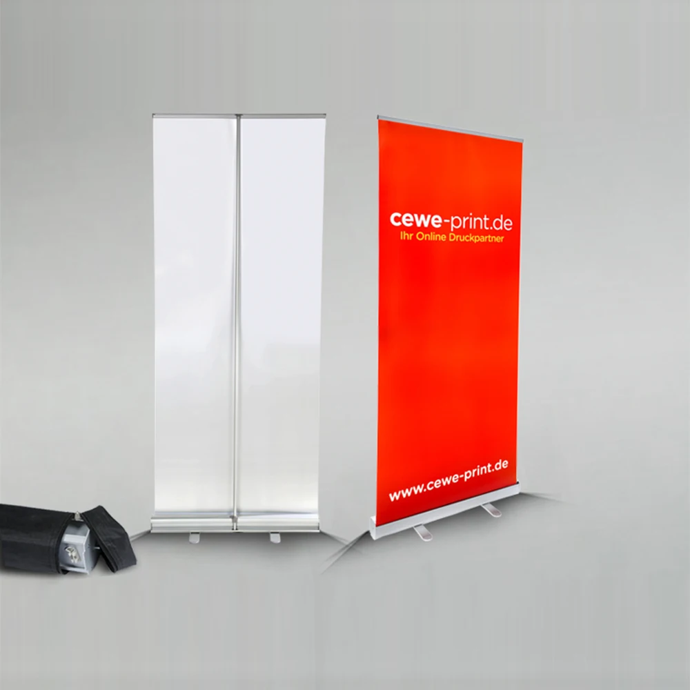 120 200cm Economical Aluminum Retractable Roll Up Banner Display Exhibition Booth Advertising Pull Up Promotional Stand