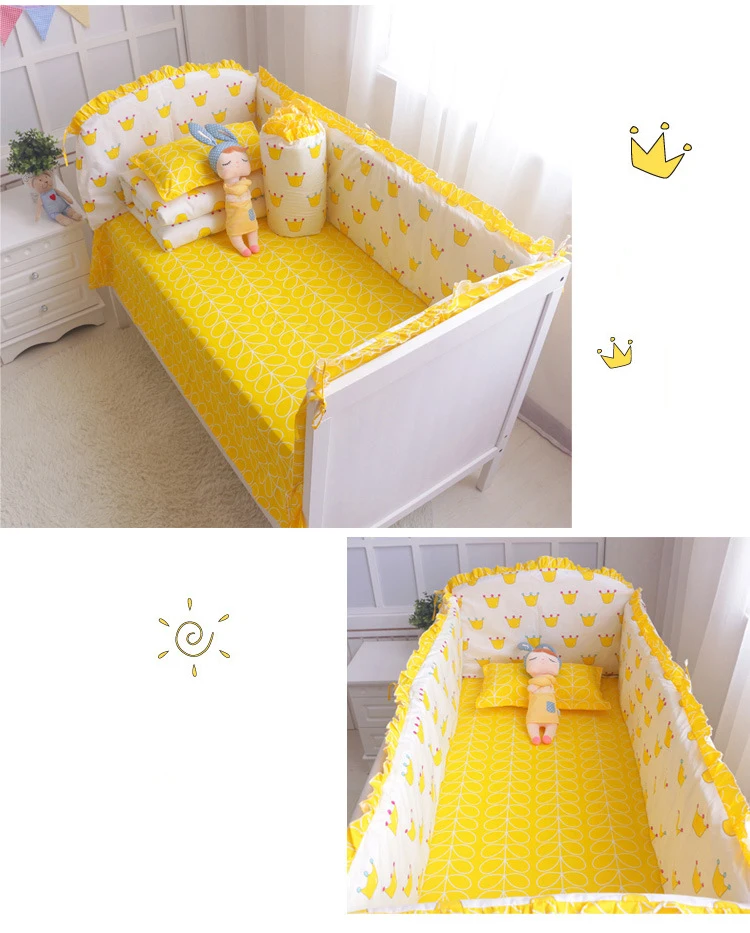 5 шт. для новорожденных Постельное белье детские кроватки Постельное белье с бампером Детские кроватки бампер детская кроватка наборы дети