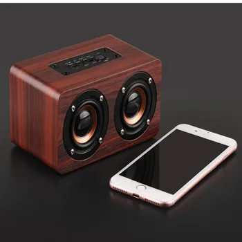 

Classic wooden wireless stereo Bluetooth speaker portable HiFi shocking bass super comfortable enjoy #10
