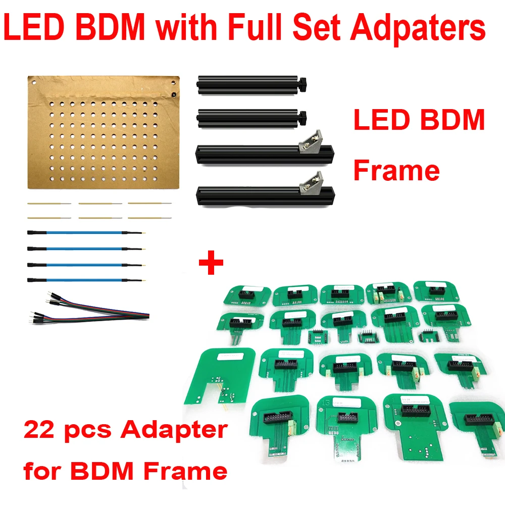 

Full Set 22pcs BDM Adapter LED BDM Frame for KE-SS V2 V5.017 KT-AG 7.020 BDM100 K Dimsport ECU Chip Tuning Tool