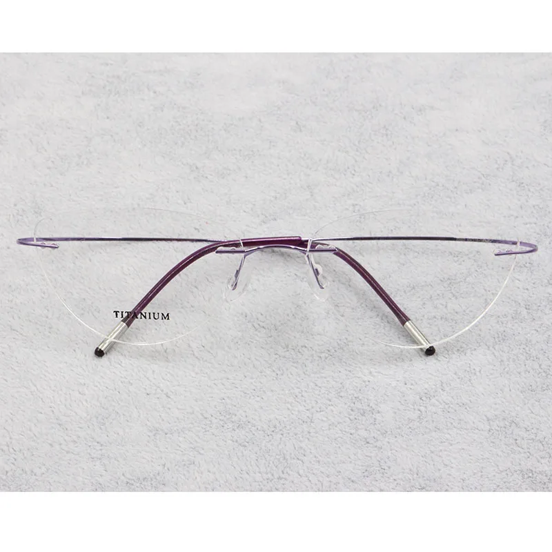 Rimless Glasses Frame Women Titanium Ultralight Eyeglasses Prescription Frameless Cat Eye Eyewear Myopia Optical Frame for eyeglasses frames,eyewear frames,women glasses,fashion eyeglasses