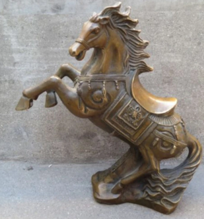 

Metal Crafts Collectible Decorated Old Handwork Chinese Copper Carved Horse Statue fast Shipping