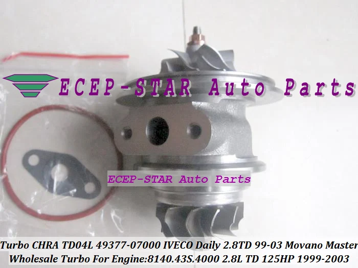 Turbo Cartridge CHRA TD04L 49377-07000 500372214  Turbocharger For Movano Master IVECO Commercial Daily 2.8TD 1999-03 8140.43S.4000 2.8L 125HP (5)