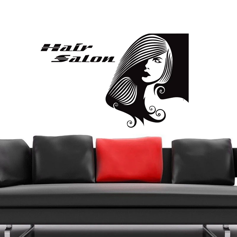 Hair Salon Wall Decal Beauty Salon Scissor Sticker Barber Shop Vinyl