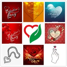  Diamond Painting Heart  Diy Full Square / Round Drill 3D Diamond Embroidery Cross Stitch Paintings Valentine's Day Card Gift  