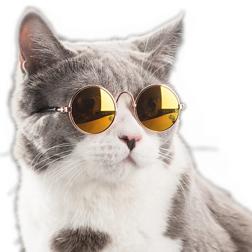 4Pairs Funny Cute Dog Cat Fashion Sunglasses Alien Camo Retro Eye-wear Protection Puppy Cat Summer Beach Glasses Pet Photos Props For Small Dog Cat