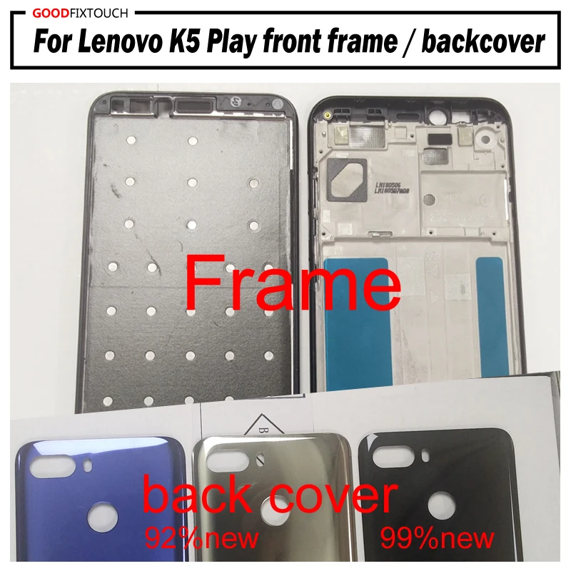 

For lenovo K5 Play Front Bezel Frame Faceplate Housing Case With back cover battery cover