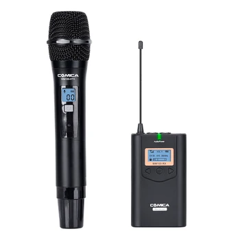 

CoMica CVM-WM100H Professional Wireless Handhold Microphone 48 Channels 100M Work Range Mic for Camera Smartphone IPhone Samsung