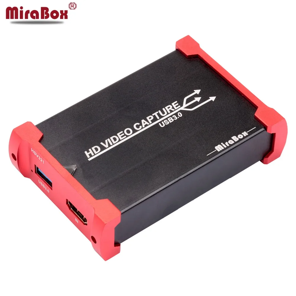 

MiraBox HD USB video capture card with HD HDMI loop out USB3.0 Compatible with OBS DouYu live Software Support 1080P No Delay