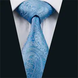 Dh-566 Для мужчин S галстук синий Пейсли галстук шелк жаккард Галстуки для Для мужчин Бизнес Свадебная нарядная одежда, Бесплатная доставка
