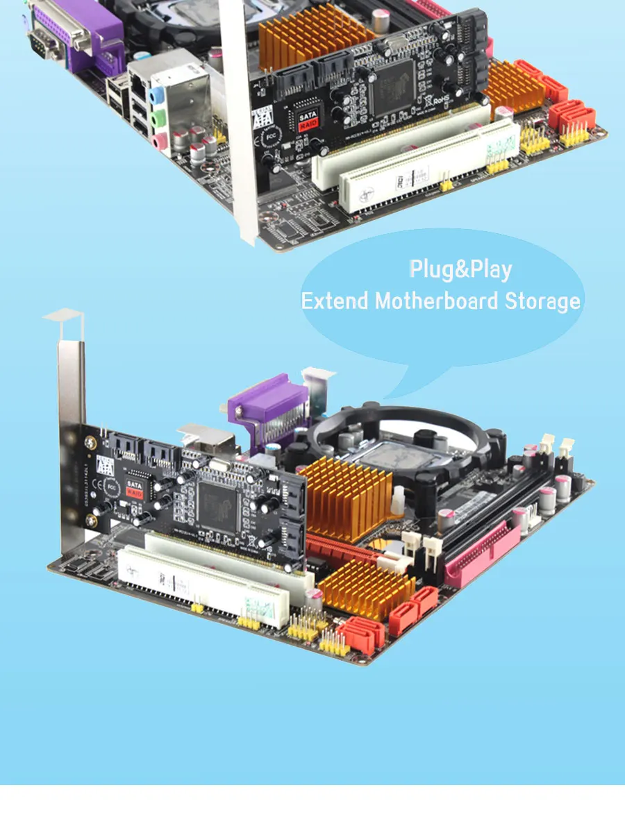 PCI expand card 4 порта SATA add on Card с чипсетом Sil 3114 совместимый с PCI specification revision 2,2 для настольных ПК/компьютера