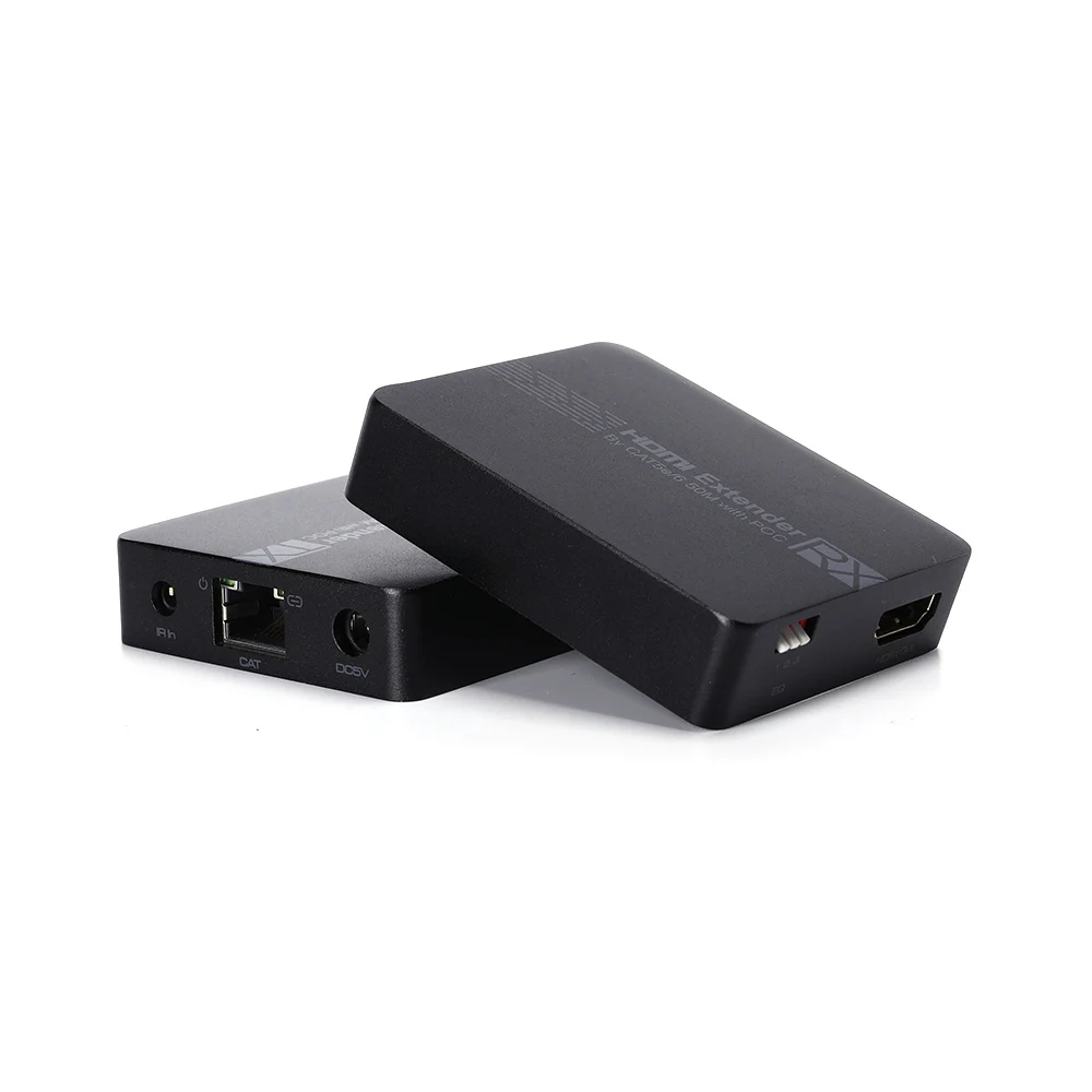 С 2 портами HDMI удлинитель ИК POE cat5/6 кабель(HDMI удлинитель ethernet+ HDMI петля) 1080P с адаптером питания до 50 м