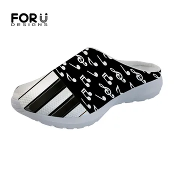 

FORUDESIGNS Piano with Music Brand Designer Women's Summer Sandals Shoes Woman Flats Beach Water Slippers for Ladies Women Shoes