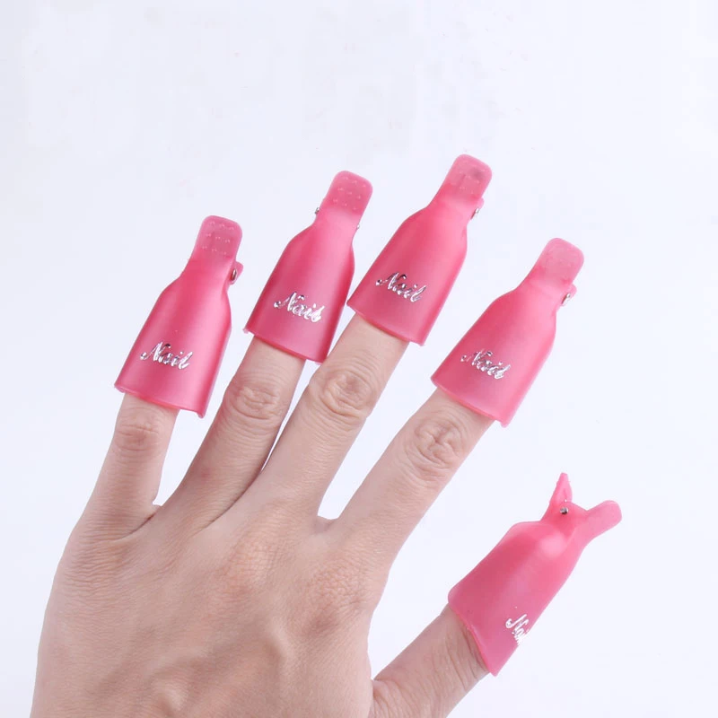 

Wholesale 5Pcs/Set Nail Clips Gel Polish Remover Nail Art Soakers UV Degreaser Polish Remover Tool Plastic Clips Soak Off Caps