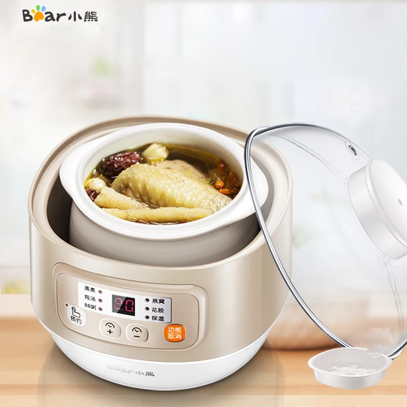

Bear DDZ-A08D1 Water Stew Electric Stew Pot Soup Porridge Pot Electric Cooker 0.8L Capacity Six Stewed Automatic Insulation