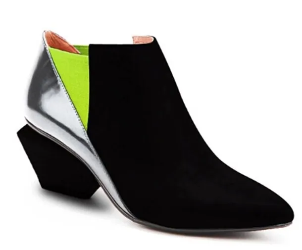 ALLBITEFO/разноцветные модные женские туфли-лодочки из натуральной кожи с острым носком на толстом каблуке; Новинка года; пикантная обувь на высоком каблуке для девушек