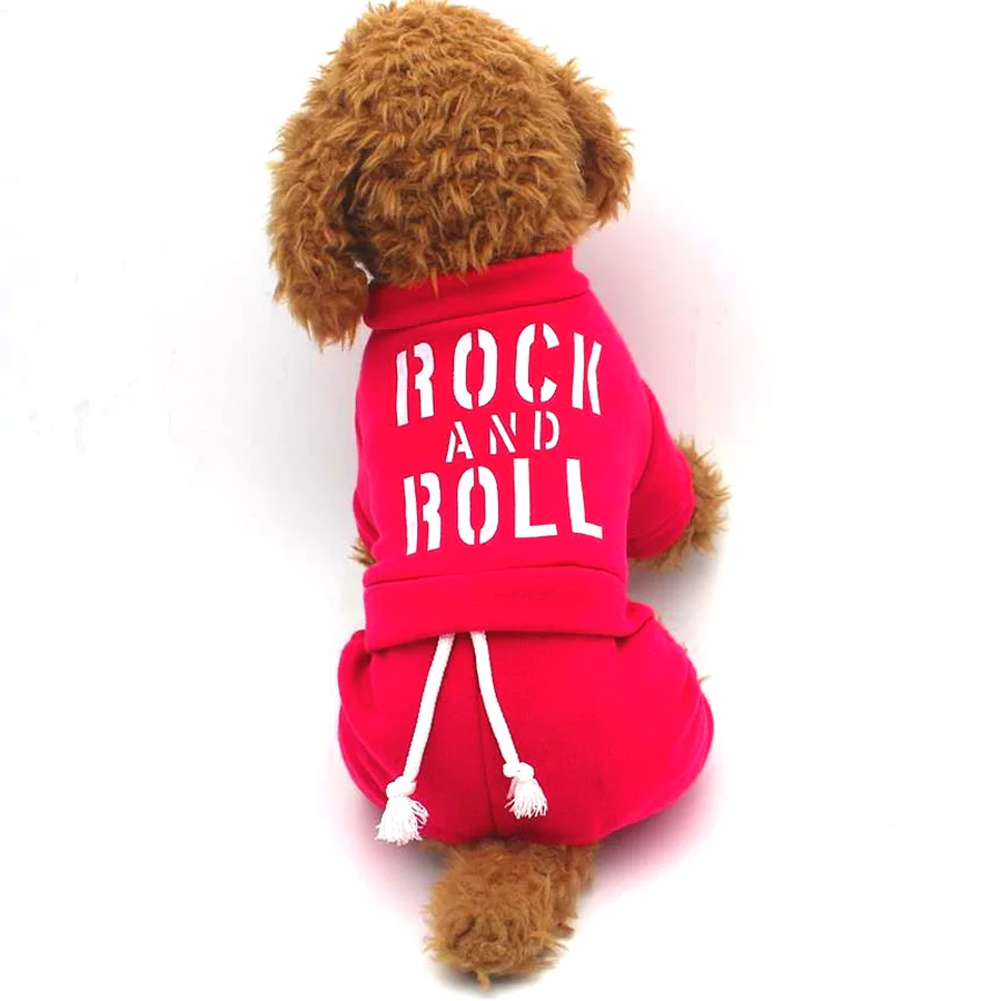 Dog Pet Clothes Two Feet Puppies Letter ROCK Hood Pullovers Bomei Bears Animal Chihuahua 2018