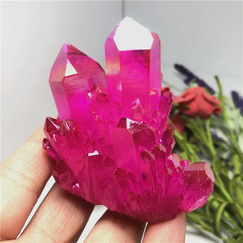 

Aura Crystal Cluster Angel Aura Titanium Crystal Stunning Rainbow Specimen Minerals Reiki Healing Chakra