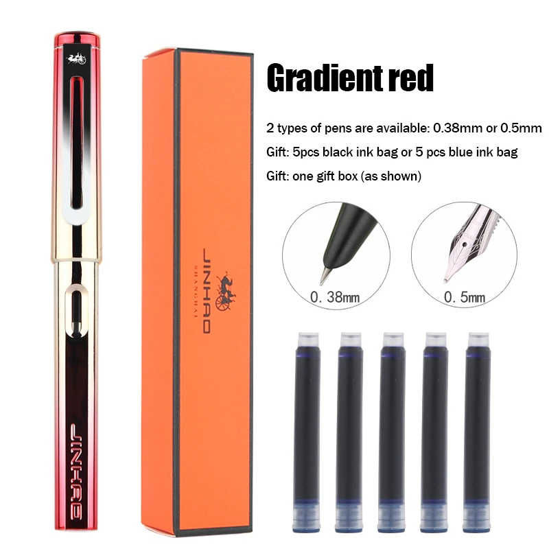 Jinhao 599a авторучка чернильная ручка Pluma Stylo Plume Vulpen Stilografica канцелярский подарок для студента ручка опционально может настроить логотип