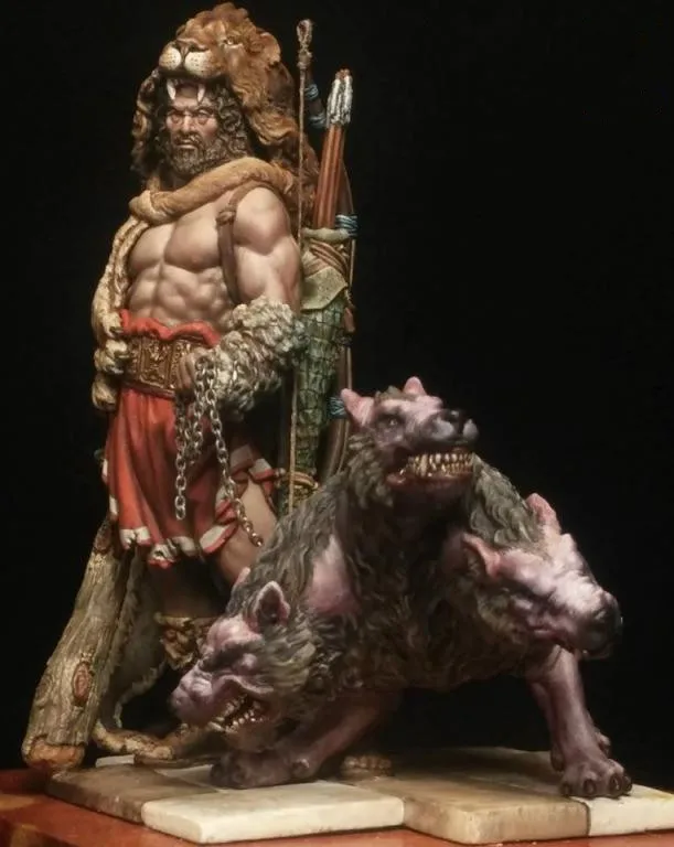 

1/24 Scale 75MM Hunter and Beast Unpainted Miniatures Resin Model Kit Figure Free Shipping