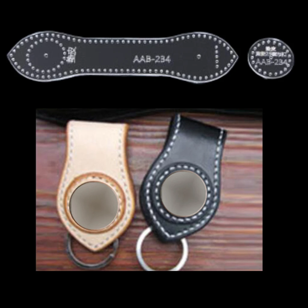 Leather Craft Clear Acrylic Keychain Key Chain Pattern Stencil Template DIY Leathercraft Tools
