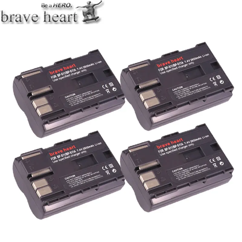 4 x BP 511 511A BP-511 BP-511A Li-Ion Батарея+ двойной Зарядное устройство для Canon Камера G6 G5 G3 G2 G1 EOS 300D 50D 40D 30D 20D 5D MV300i - Цвет: 4battery